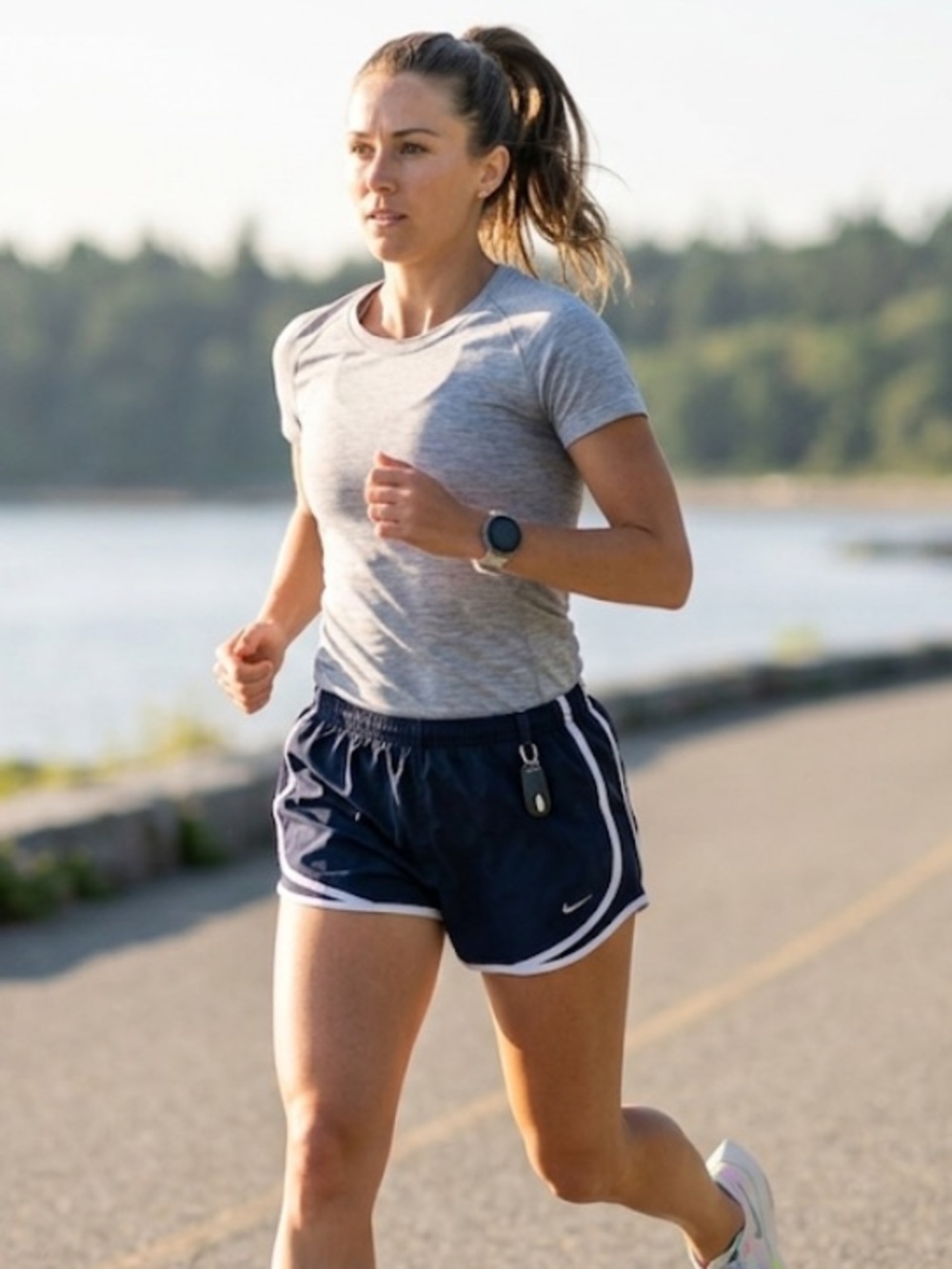 Nike Women's Navy Athletic Running Shorts with White Trim